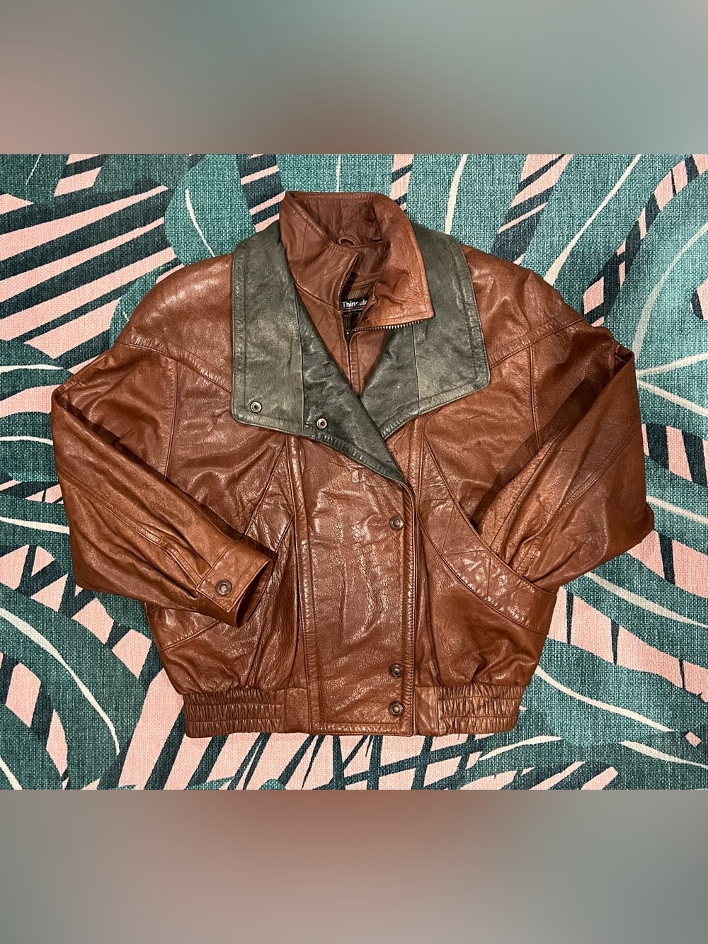 Vintage Adventure Bound by Wilsons two-Tone Leather Bomber w Zip-away Liner
